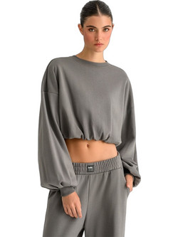 BodyTalk Γυναικείο Αθλητικό Crop Top Ανθρακί 1262-906726-54389