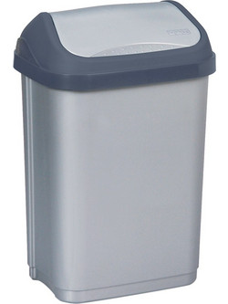 Κάδος Απορριμάτων Με Καπάκι Keeeper Swantje Ασημί 10lt 25x19x38, 5υψ 2507000