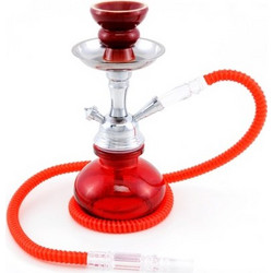 Ναργιλές HOOKAH 25cm σε κόκκινο χρώμα μονός 0230631