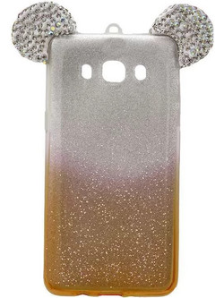 Σιλικόνης Glitter Με Σχέδιο Αυτιά Mickey Για Samsung Galaxy J3 2016 Κίτρινο