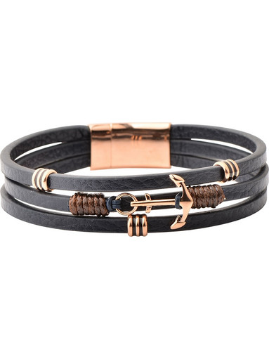 U.S. Polo Assn. Ανδρικό Βραχιόλι Δέρμα & Ατσάλι JW9093BR