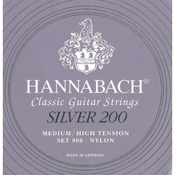 Hannabach 900 MHT Silver 200 Σετ 6 Χορδές Κλασικής Κιθάρας Nylon Medium Tension