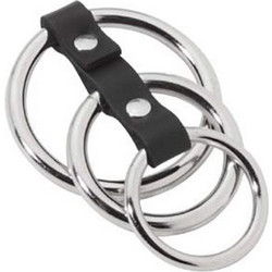 Kinksters Cock Metal 3 Rings Ρυθμιζόμενα Δαχτυλίδι Πέους Μεταλλικό Ασημί