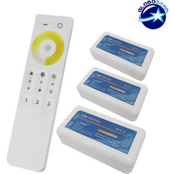 GLOBOSTAR(R) 04340 TONE CCT Controller 6CH DC 12-24V 36A 864W Max IP20 - RF 2.4GHz Ασύρματο Χειριστήριο Αφής 3 Ζώνων - M8.5xΠ2.5xΥ4.5cm