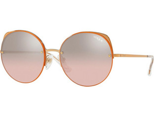 Vogue VO4081S 5075/7E Γυναικεία Γυαλιά Ηλίου Cat Eye Μεταλλικά Ροζ με Ροζ Καθρέπτη Φακό