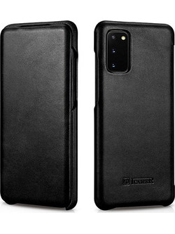 iCarer Vintage Series Curved Edge - Δερμάτινη Θήκη Samsung Galaxy S20 - Black (RS992012-BK)