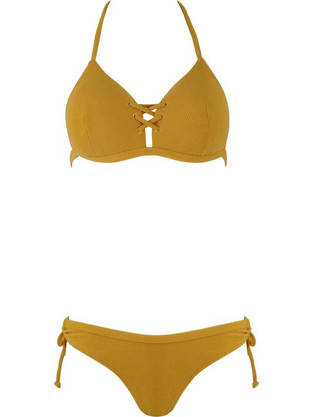 Gsecret Bikini Set Τριγωνάκι Ψηλόμεσο Brazil Κίτρινο XL1831-2112