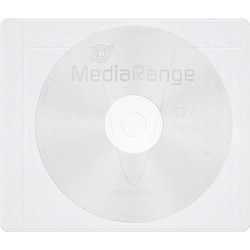 MediaRange Adhesive-backed fleece Sleeves for 1 disc White/semi-clear, Pack 50 (BOX69-50)