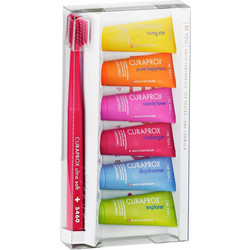 Curaprox Be You Six Tastes Οδοντόβουρτσα Φούξια + Οδοντόκρεμες 6x10ml