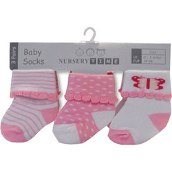 Σετ 3 ζευγάρια καλτσάκια BW-2204 της Nursery time (προέλευση Αγγλίας )