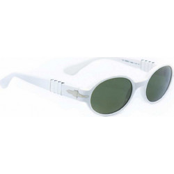 Persol PO2026/S 132/31 Ανδρικά Γυαλιά Ηλίου Στρογγυλά Κοκάλινα Άσπρα με Πράσινο Polarized Φακό