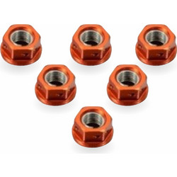 ΠΑΞΙΜΑΔΙΑ ΣΕΤ ΓΡΑΝΑΖΙΟΥ ALUMINIUM SPROCKET NUTS 10MM SET X 6 DRILLED SPN10DO ORANGE| PRO BOLT