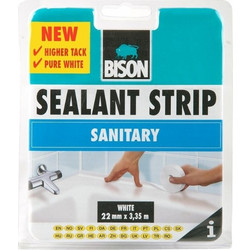 ΤΑΙΝΙΑ ΑΡΜΩΝ ΜΠΑΝΙΟΥ SEALANT STRIP SANITARY ΛΕΥΚΗ 22mmx3.35m BISON 7006390