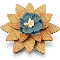 Ξύλινη Καρφίτσα Πέτου Flower 2