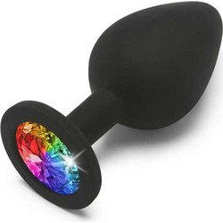 ToyJoy Rainbow Booty Jewel Diamond Πρωκτική Σφήνα 8cm Μαύρη