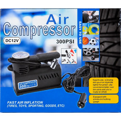 Ηλεκτρική Τρόμπα Αυτοκινήτου 12V 300PSI για Ελαστικά, Μπάλες & Φουσκωτά
