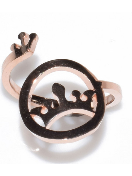 Δαχτυλίδι ατσάλινο (stainless steel) ροζ χρυσό (κορώνα) BZ-RG-00093