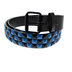 Black & Turquoise Chessboard 3-Row Pyramid Belts