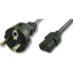 POWERTECH καλώδιο τροφοδοσίας για Η/Υ και οθόνη 1.5m, 3x0.75mm Μαύρο