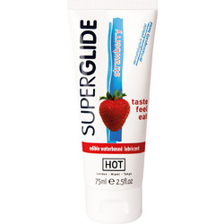 HOT Strawberry Superglide Λιπαντικό Gel Νερού Κόλπου & Πρωκτού 75ml