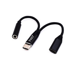 Αντάπτορας Ήχου USB Type-C σε Θηλυκό Jack 3.5mm AUX & USB Type-C Foyu FO-S043 - Μαύρο