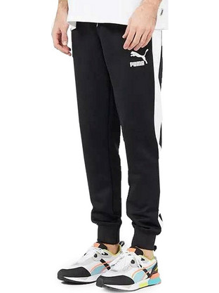 Puma Poly Iconic T7 Ανδρικό Παντελόνι Φόρμας με Λάστιχο Μαύρο 530098-01