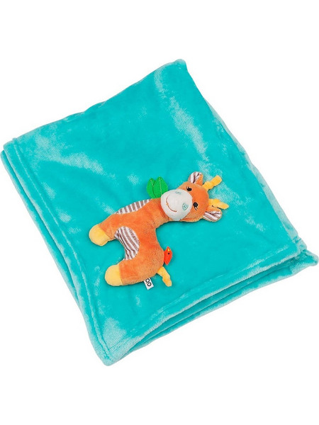 Zoocchini Giraffe Κουβέρτα Αγκαλιάς Fleece με Λούτρινο 68.5x100 Τιρκουάζ