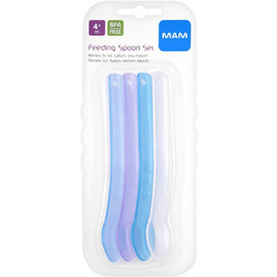 Mam Feeding Spoon Σετ Βρεφικά Κουτάλια 4m+ Μπλε 4τμχ