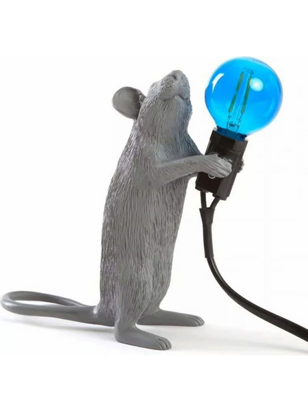 Επιτραπέζιο Φωτιστικό Mouse 14938 6x13,3x14,5cm Grey Seletti Πολυρεσίνη