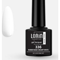 Lorin Gel Lacquer 336 Creamy White Rubber Base Ημιμόνιμο Βερνίκι Νυχιών 8ml