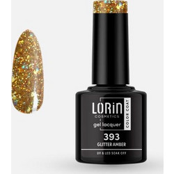 Lorin Gel Lacquer 393 Amber Glitter Ημιμόνιμο Βερνίκι Νυχιών 8ml