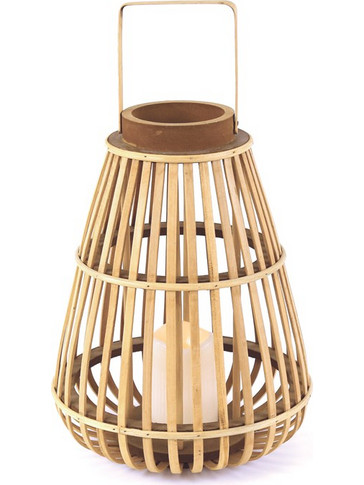 Aca F0711111 Πορτατίφ LED με Μπαταρία Μπεζ Καφέ Φ24.5xΥ35cm