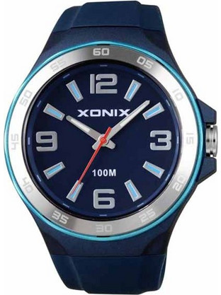 Xonix Ανδρικό Ρολόι με Μπλε Καουτσούκ Λουράκι CAG-004