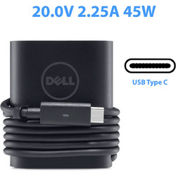 Dell USB-C Φορτιστής Laptop 45W 20V 225A με Ενσωματωμένο Καλώδιο Τροφοδοσίας 450-AKVB