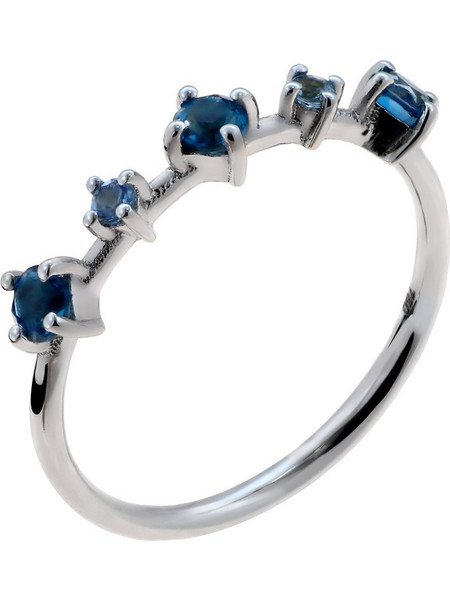 Δαχτυλίδι Λευκόχρυσος Κ18 με Aquamarine & London Blue Topaz (P-54201) / Λευκόχρυσος K18