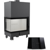 Kratki MBA/PW/17/L/BS/W/BLACK Ενεργειακό Τζάκι Καλοριφέρ Ξύλου Αριστερή Γωνία 17kW
