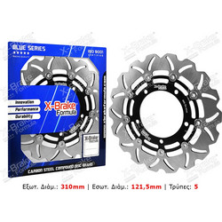 ΜΠΡΟΣΤΑ ΔΙΣΚΟΠΛΑΚΑ SUZUKI VSTROM DL650 2007-2019 / GSXR1300 HAYABUSA 2008-2020 ΜΑΡΓΑΡΙΤΑ ΠΛΕΥΣΤΗ ΜΑΥΡΗ XBRAKE