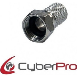 CYBERPRO CP-FRG6 Adapter F-connector RG6 nickel plated with rubber ring