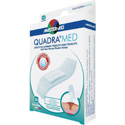 Master Aid Quadra Med Αυτοκόλλητα Επιθέματα Grande 7.8x2.6cm 10τμχ