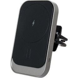 GloboStar(R) 79695 Μαγνητική Βάση Κινητού Αυτοκινήτου Max 15W USB σε USB Type-C με Κλιπ στον Αεραγωγό - Ασύρματη Φόρτιση MagSafe QuickCharge 3.0 79695
