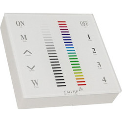 GLOBOSTAR(R) 73417 PRISM RGB Ασύρματο Χειριστήριο Τοίχου Αφής 4 Ζωνών 3CH DC 3V 2xAAA Μπαταρίες IP20 - RF 2.4GHz + Εμβέλεια 30m - M8.6xΠ8.6xΥ2cm