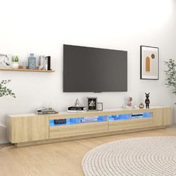 vidaXL Έπιπλο Τηλεόρασης Ξύλινο Sonoma με Φωτισμό Led Μ300xΠ35xΥ40cm 3081927