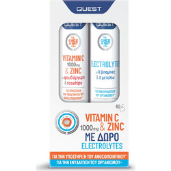 Quest Vitamin C 1000mg & Zinc 20s + Electrolytes 1000mg 20 Αναβράζοντα Δισκία