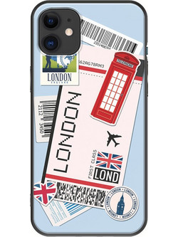 Θήκη Ticket To London iPhone 11 Black TPU (Μαύρη Σιλικόνη)