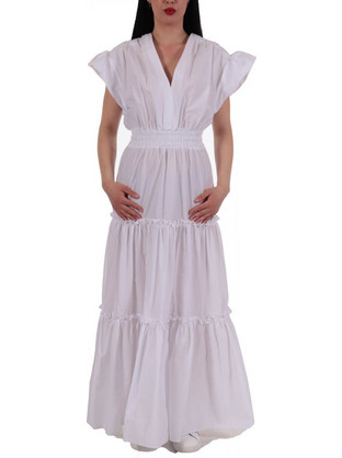 Pinko Maxi Καλοκαιρινό Καθημερινό Φόρεμα Λευκό 1G17TDY6VWZ04