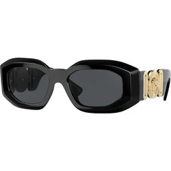 Versace VE 4425U GB1/87 Γυαλιά Ηλίου Ορθογώνια Κοκάλινα Μαύρα με Μαύρο Polarized Φακό