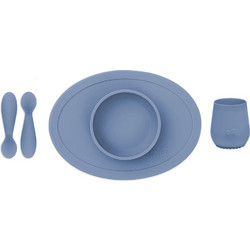 Ezpz Feeding Set Βρεφικό Σετ Φαγητού Σιλικόνης Tiny Indigo 4τμχ