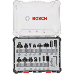 Bosch Σετ Φρέζες Για Ρούτερ Φ6Mm - 15 Τμχ (2607017471)