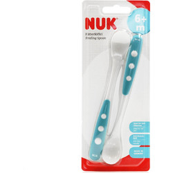 Nuk Easy Learning Feeding Spoon Σετ Βρεφικά Κουτάλια Σιλικόνης 6m+ Μπλε 2τμχ