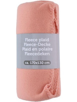 Κουβέρτα Fleece Ριχτάρι Καναπέ με μαλακή υφή, 170x130 cm Ροδακινί - Aria Trade